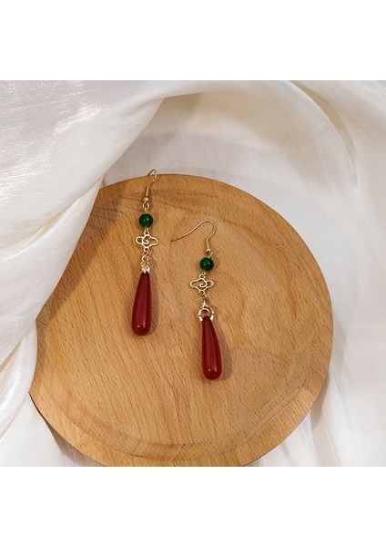 Kırmızı Çin Retro Şıklık Küpe (Yurt Dışından) modelleri