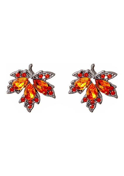 Kırmızı Zirkonya Akçaağaç Yaprağı Saplama Vintage Temperament Küpe (Yurt Dışından) fiyatları