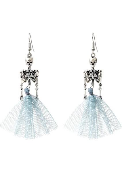 Cadılar Bayramı Kemik Mavi Örgü Küpe (Yurt Dışından) fiyatları