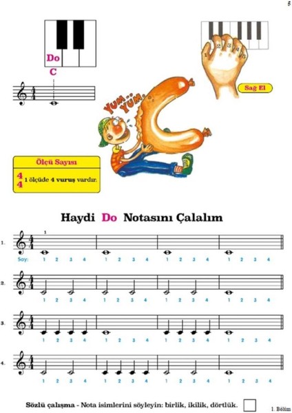 Müzik Alfabesi Piyano 1. Bölüm fiyatları