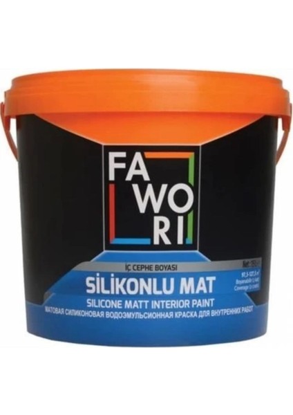 Silikonlu Mat Iç Cephe 3,5 kg Boya +Fawori Tavan Boya 3,5 Kg+Rulo+Fırça Boya Seti