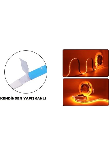 Ct 4538 Amber 10 Metre 240 Çipli Iç Mekan Şerit LED