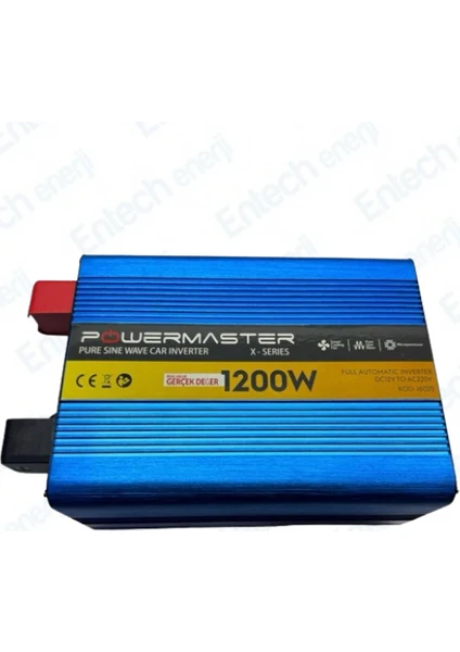 12 V Volt 1200 W Watt Tam Sinus Inverter Invertör 12-220 V Çevirici Dönüştürücü Dijital Ekranlı