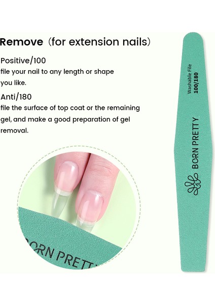 Oje Deposu Born Pretty Profesyonel Kaliteli (Waterproof) Su Geçirmez Tırnak Törpüsü 100/180 Kalın modelleri