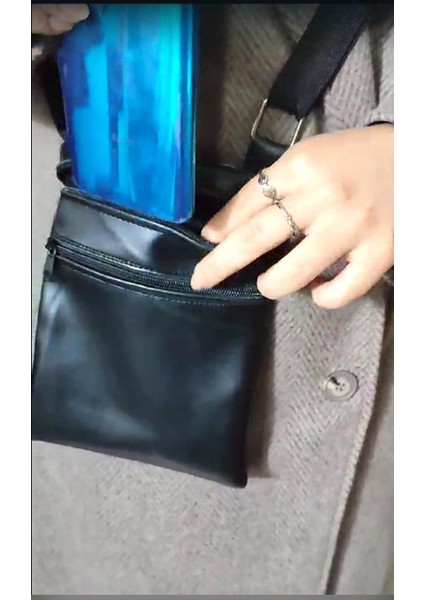 Ayarlanabilir Boyun Askılı Fermuarlı Çift Cepli Telefonluk Deri Çanta 21X16CM Güvenli Para Cüzdanı modelleri