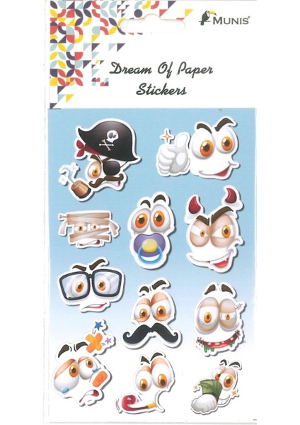 MUNİS Kaliteli Çocuk Sticker (1 Sayfa, Boyut A6 )