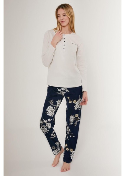 8725 FloWering Kadın Uzun Kol Pijama Takım