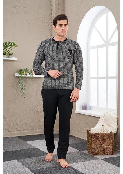 23709 Erkek Patlı Jakarlı Pijama Takım