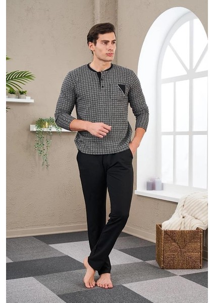 23709 Erkek Patlı Jakarlı Pijama Takım modelleri