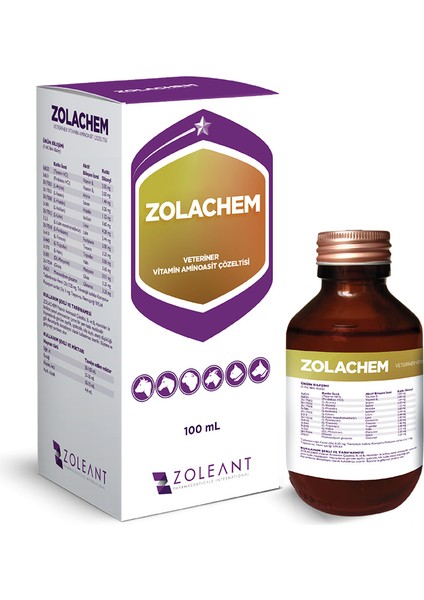 Zolachem Vitamin ve Aminoasit Çözeltisi 100ML Kedi Köpek Stres Iştahsızlık Destekleyici