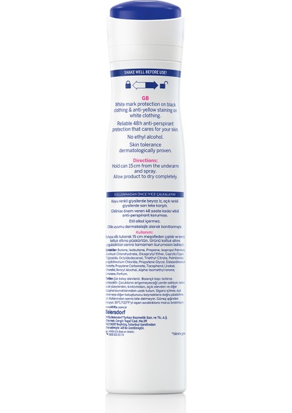 Kadın Sprey Deodorant Black & White Invisible Clear 48 Saat Anti-Perspirant Koruma 200 ml Ekonomik Boy fiyatları