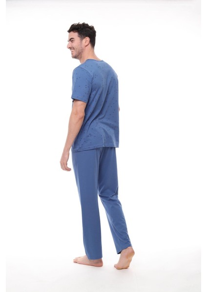 1411 Erkek Büyük Beden Kısa Kollu Düğmeli Pijama Takım fiyatları