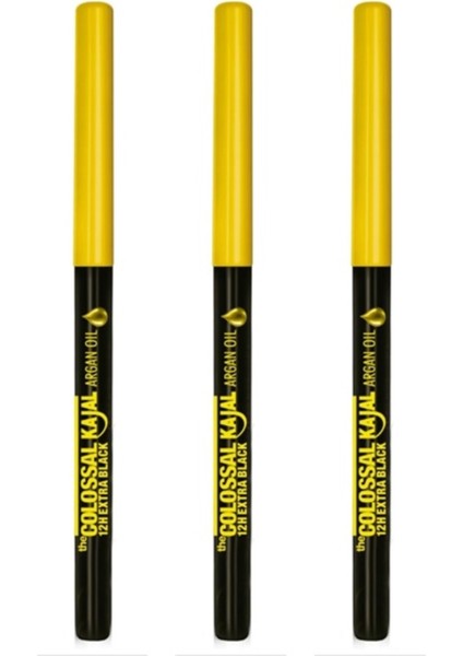 Argan Yağı Içeren Siyah Göz Kalemi - Colossal Kajal Liner Extra Black 3 Adet