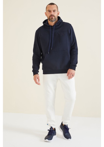 Lacivert Gizli Cep Detaylı Erkek Sweatshirt - 88312