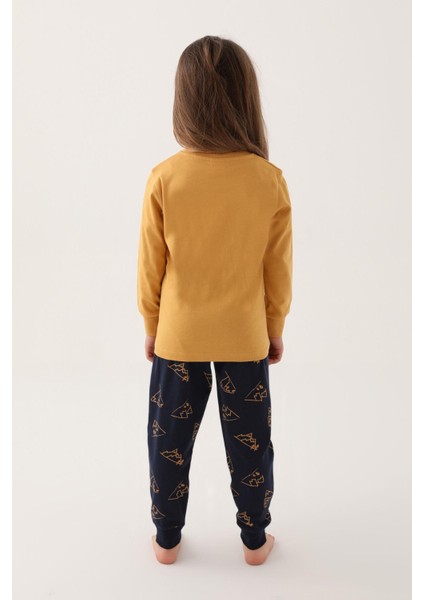 3170 Garson Climb Your Big Dreams Kız Çocuk Uzun Kol Pijama Takım