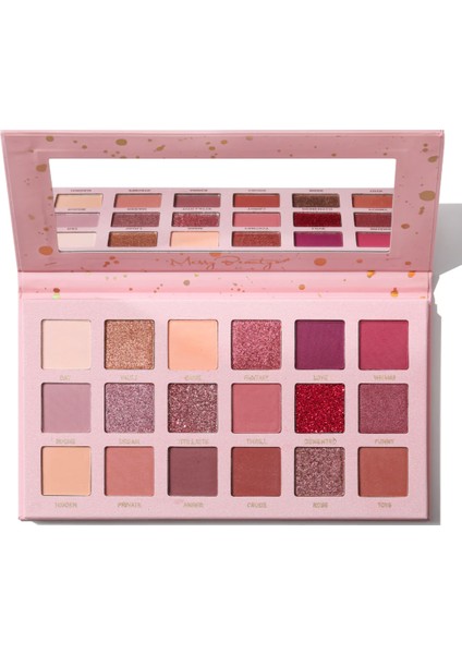 Messy Beauty 18 Renk Kalıcı Göz Farı Paleti, Yüksek Pigmentasyon, Topaklanmaz, Kolay Dağılım
