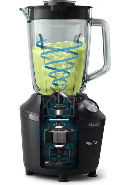 Cam Sürahili Blender, Problend Sistemi, 2 L Kapasite, 2 Hız ve Darbe Ayarı, 600W, Siyah