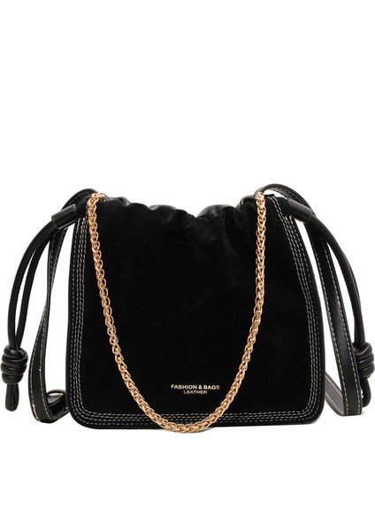 Sonbahar ve Kış Retro Süet Kadın Askısı Kadın Omuz Crossbody Zincir Kadın Çanta (Yurt Dışından)