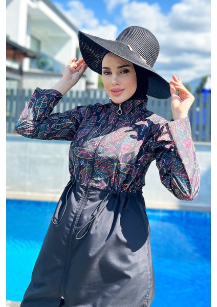 Remsa Paraşüt Tam Kapalı Tesettür Mayo Yaprak Tema 2115 Hülya