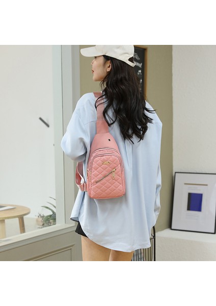 Kadınların Yeni Kore Tarzı Basit Çok Katmanlı Nakış Büyük Kapasiteli Göğüs Çantası (Yurt Dışından) fırsatları