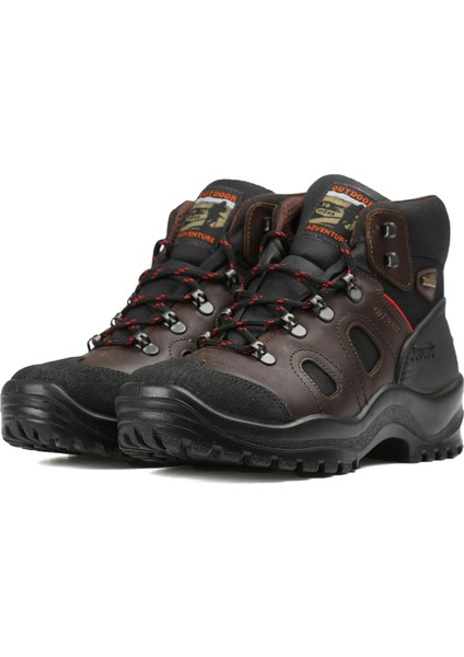 Gerçek Deri Vibram Taban Waterproof Erkek Trekking Bot Ve Ayakkabısı 10662D5G Kahverengi