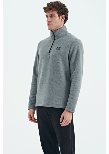River Gri Melanj Dik Yaka Erkek Polar Sweatshirt - 88310 fiyatları