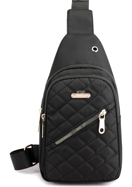 Kadınların Yeni Kore Tarzı Basit Çok Katmanlı Nakış Büyük Kapasiteli Göğüs Çantası (Yurt Dışından)