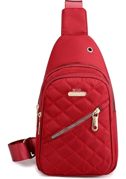 Kadınların Yeni Kore Tarzı Basit Çok Katmanlı Nakış Büyük Kapasiteli Göğüs Çantası (Yurt Dışından)