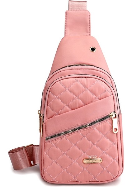 Kadınların Yeni Kore Tarzı Basit Çok Katmanlı Nakış Büyük Kapasiteli Göğüs Çantası (Yurt Dışından)