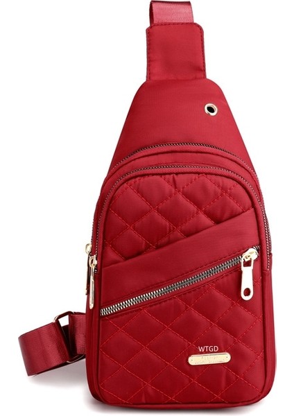 Kadınların Yeni Kore Tarzı Basit Çok Katmanlı Nakış Büyük Kapasiteli Göğüs Çantası (Yurt Dışından)