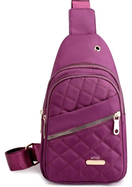 Kadınların Yeni Kore Tarzı Basit Çok Katmanlı Nakış Büyük Kapasiteli Göğüs Çantası (Yurt Dışından)