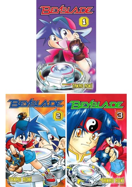 Beyblade 1 – 2 – 3. Ciltler Manga Seti - Takao Aoki