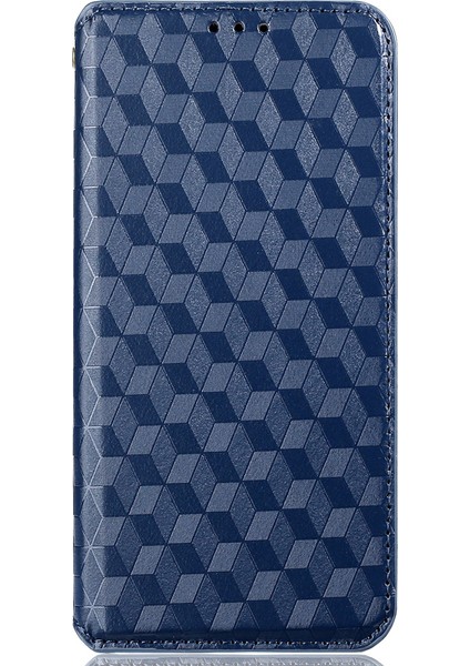 Xiaomi Redmi Için Note 11 Pro 4g (Mediatek)/note 11 Pro 5g (Qualcomm)/note 12 Pro 4g/note 11E Pro 5g Baskılı Rhombus Cüzdan Kılıf Katlanabilir Stand Deri Telefon Kapak-Mavi (Yurt Dışından) modelleri