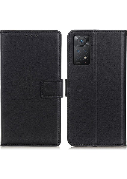 Xiaomi Redmi Için Note 12 Pro 4g/11 Pro 4g (Mediatek)/note 11 Pro 5g (Qualcomm) Dokulu Pu Deri+Tpu Tam Koruma Telefon Kapak Stand Standı Cüzdan Black (Yurt Dışından)