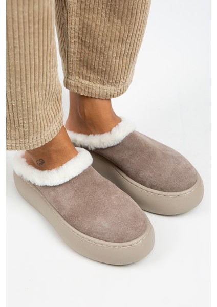 Miranda Kadın Deri Düz Içi Kürklü Vizon Terlik fiyatları