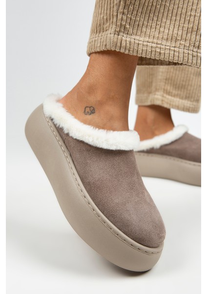 Miranda Kadın Deri Düz Içi Kürklü Vizon Terlik fırsatları