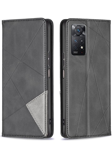 Xiaomi Redmi Için Note 12 Pro 4g/11 Pro 4g (Mediatek)/note 11 Pro 5g (Qualcomm) Basılı Pot Deri Deri Kart Tutucu Stand Case-Black (Yurt Dışından)