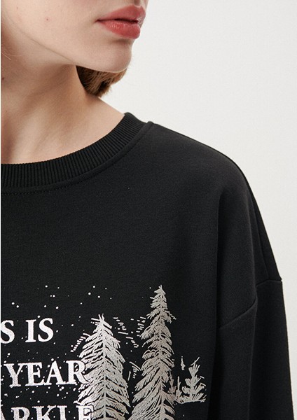 Yılbaşı Temalı Siyah Sweatshirt indirimleri