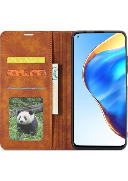 Xiaomi Redmi Için Note 12 Pro 4g/11 Pro 4g (Mediatek)/note 11 Pro 5g (Qualcomm) Serisi Skin-Touch Pu Deri Deri Deri Stand Cüzdan Telefon Kabuğu Anti-Fall Flip Cover-Brown (Yurt Dışından) fiyatları