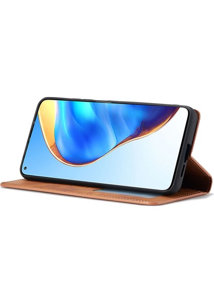 Xiaomi Redmi Için Note 12 Pro 4g/11 Pro 4g (Mediatek)/note 11 Pro 5g (Qualcomm) Serisi Skin-Touch Pu Deri Deri Deri Stand Cüzdan Telefon Kabuğu Anti-Fall Flip Cover-Brown (Yurt Dışından) modelleri
