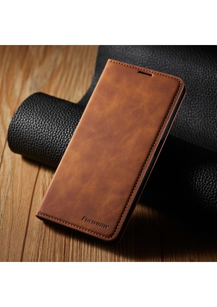 Xiaomi Redmi Için Note 12 Pro 4g/11 Pro 4g (Mediatek)/note 11 Pro 5g (Qualcomm) Serisi Skin-Touch Pu Deri Deri Deri Stand Cüzdan Telefon Kabuğu Anti-Fall Flip Cover-Brown (Yurt Dışından) indirimleri
