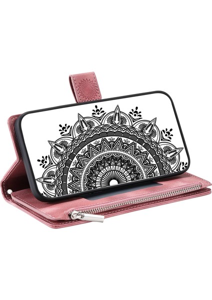 Xiaomi Için Redmi Note 11 4g (Qualcomm)/redmi Note 11S 4g Pu Deri Stand Çok Kart Yuvası Cüzdan Fermuar Cep Mandala Çiçek Baskılı Telefon Kılıfı Gold (Yurt Dışından) fırsatları