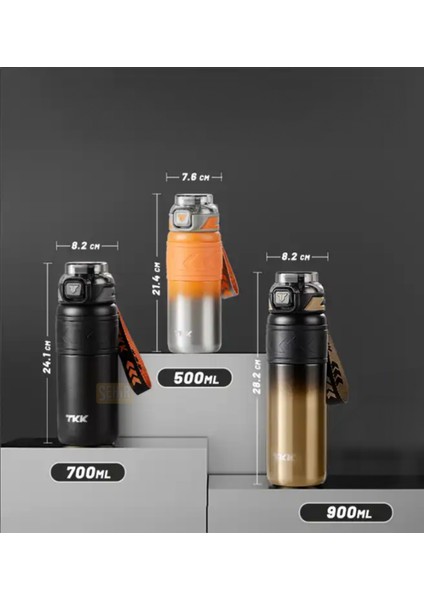 Tkk Yeni Koleksiyon 500ML Filtreli Pipetli / Pipetsiz Kullanım Askılı Paslanmaz Çelik Termos Matara indirimleri