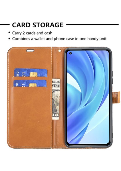Jeans Kumaş Kaplamalı Ekleme Standı Cüzdan Deri Telefon Kapağı Xiaomi Mi 11 Lite 4g/5g/11 Lite 5g Ne-Black (Yurt Dışından) indirimleri
