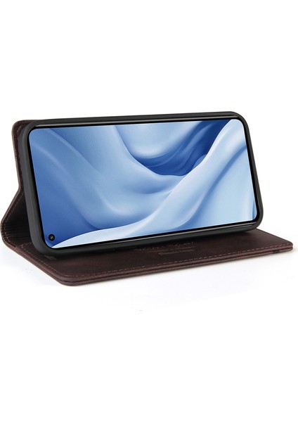 Xiaomi Mi Için Cilt Touch Pu Deri Kılıfı 11 Lite 4g/5g/11 Lite 5g Ne, Cüzdan Stand Telefon Kapağı Rfıd Blowantork Kofee Ile (Yurt Dışından)