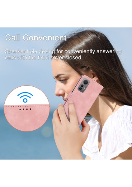 Dierfeng Df-03 Xiaomi 12 Pro 5g/12 Pro (Boyut) 5G/12S Pro 5g Cüzdan Pu Pu Deri Telefon Kılıf Hatları Basılmış Telefon Stand Kapağı- Pembe (Yurt Dışından)