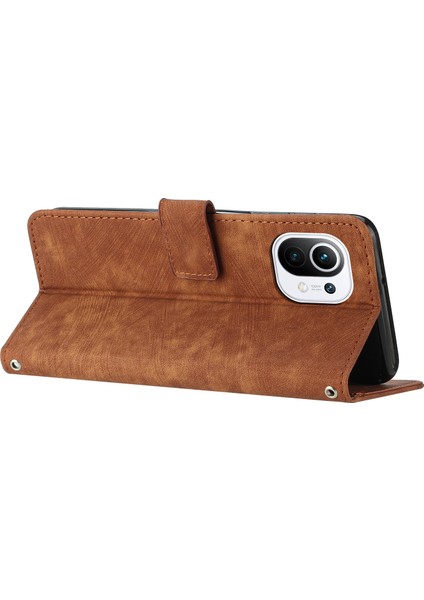 Xiaomi Için 11 Lite 5g Ne/mı 11 Lite 4g/5g Damla Geçirmez Deri Cüzdan Hatları Derion Touch Katlama Standı Telefon Kılıfı Brown (Yurt Dışından) indirimleri