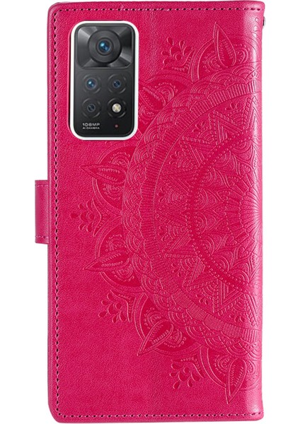 Xiaomi Redmi Not Not Not 12 Pro 4g/11 Pro 4g (Mediatek)/redmi Note 11 Pro 5g (Qualcomm) Pu Deri+Iç Tpu Kapak Standı Baskılı Mandala Çiçek Flip Cüzdan Kılıfı Strap-Lose (Yurt Dışından) modelleri