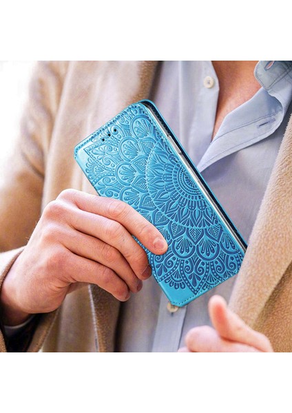 Basılı Mandala Çiçek Deseni Otomatik Absorlanmış Pu Deri Kılıf Stand Stand Cüzdanı Xiaomi Redmi Note 10 4g/redmi Not 10S/POCO M5S 4g-Dark Mavi (Yurt Dışından) indirimleri