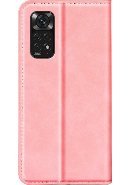 Xiaomi Için Redmi Note 11 4g (Qualcomm)/redmi Note 11S 4g Cilt Dokunuşu Pu Deri Telefon Kasası Flip Cüzdan Manyetik Otomatik Emici Stand Kapak-Pembe (Yurt Dışından) modelleri